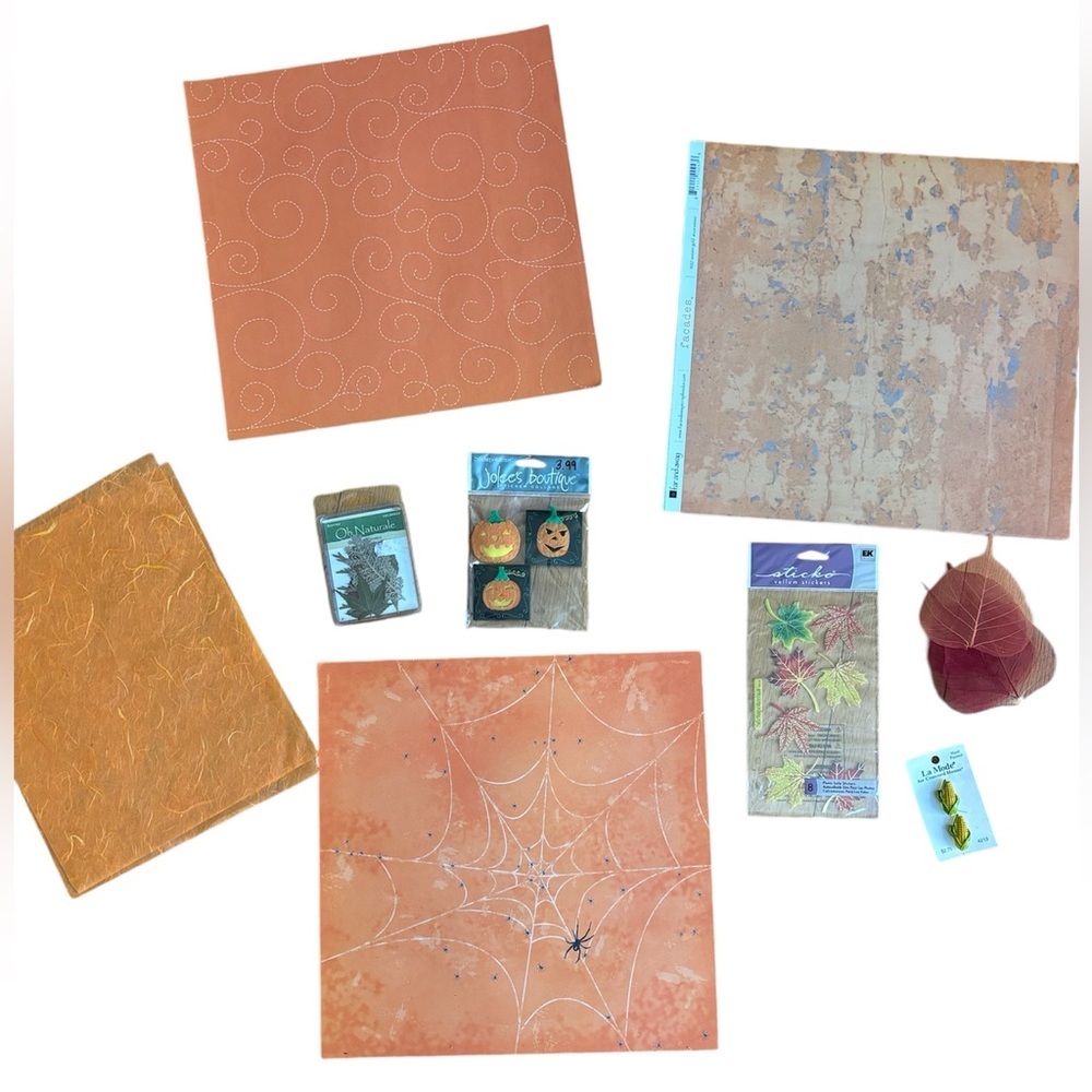 Scrapbooking 12 x 12 paper and stickers Halloween and fall/autumn theme crafts